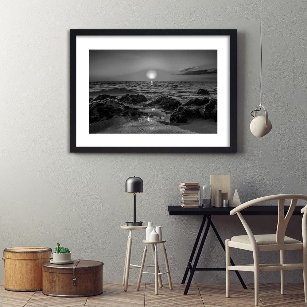 Glezna melnā rāmī - Sunset At The Seaside 2 Home Trends