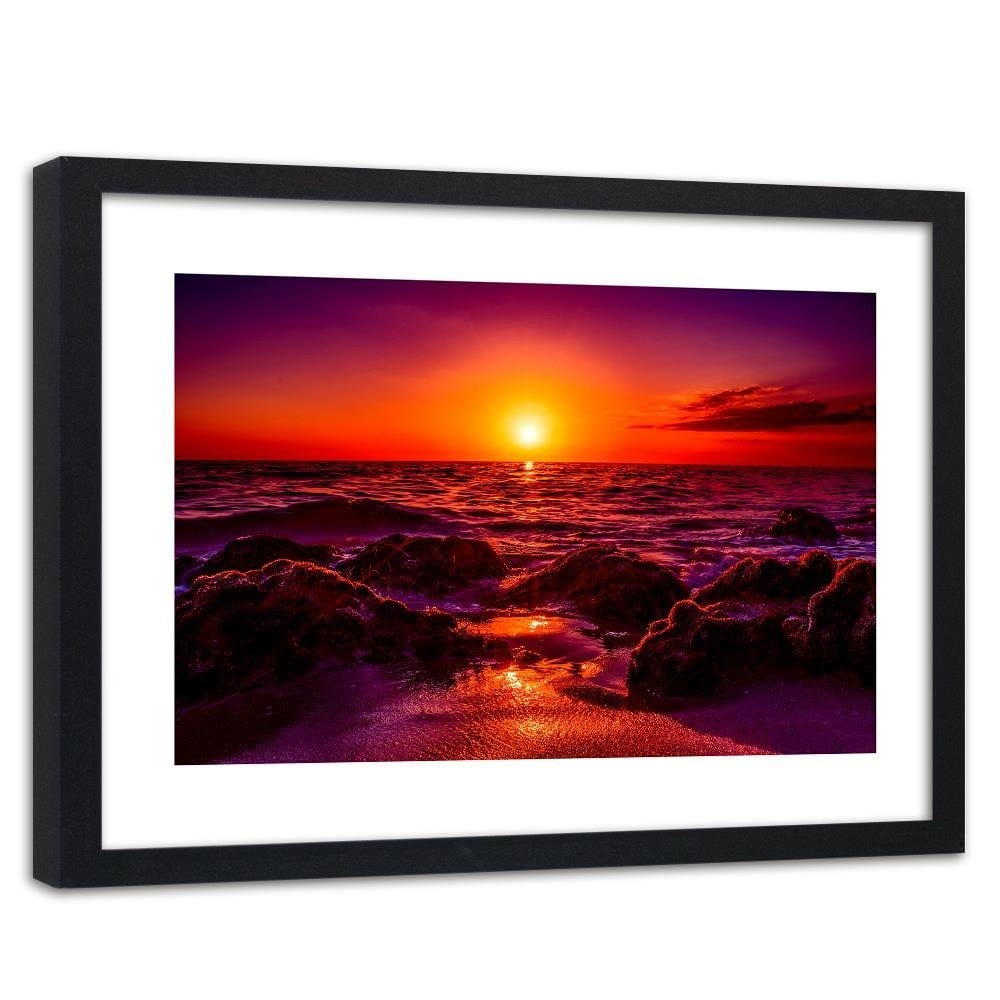 Glezna melnā rāmī - Sunset At The Seaside 3 Home Trends