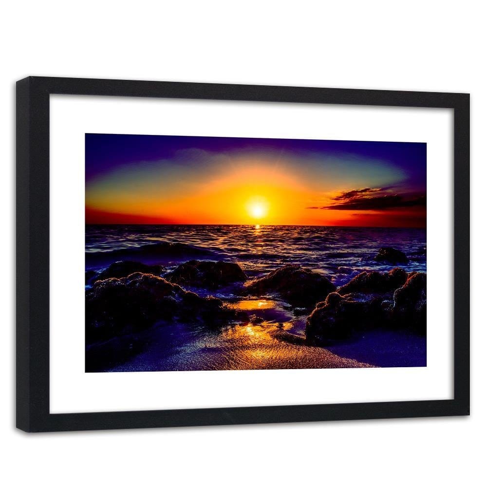 Glezna melnā rāmī - Sunset At The Seaside 4 Home Trends
