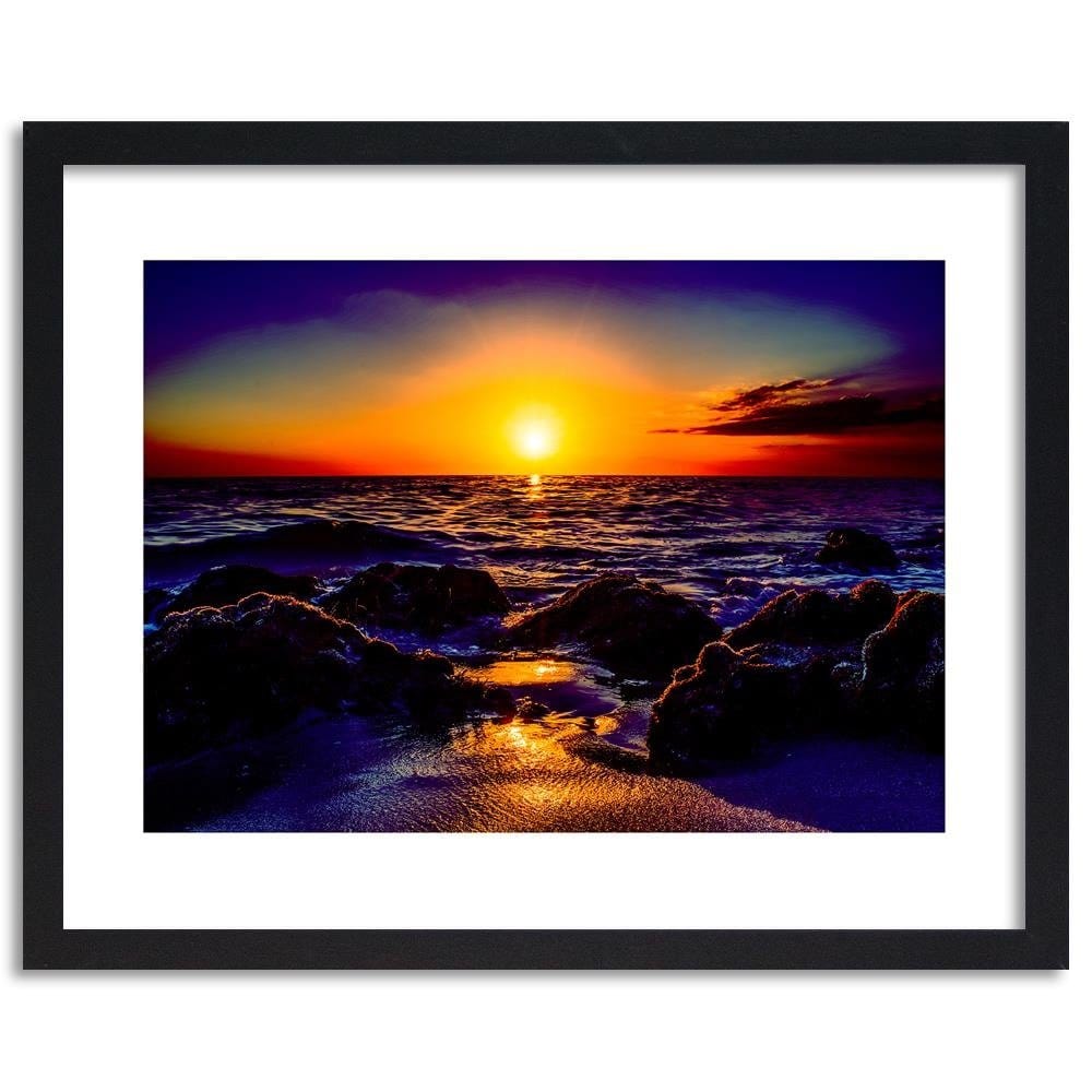 Glezna melnā rāmī - Sunset At The Seaside 4 Home Trends