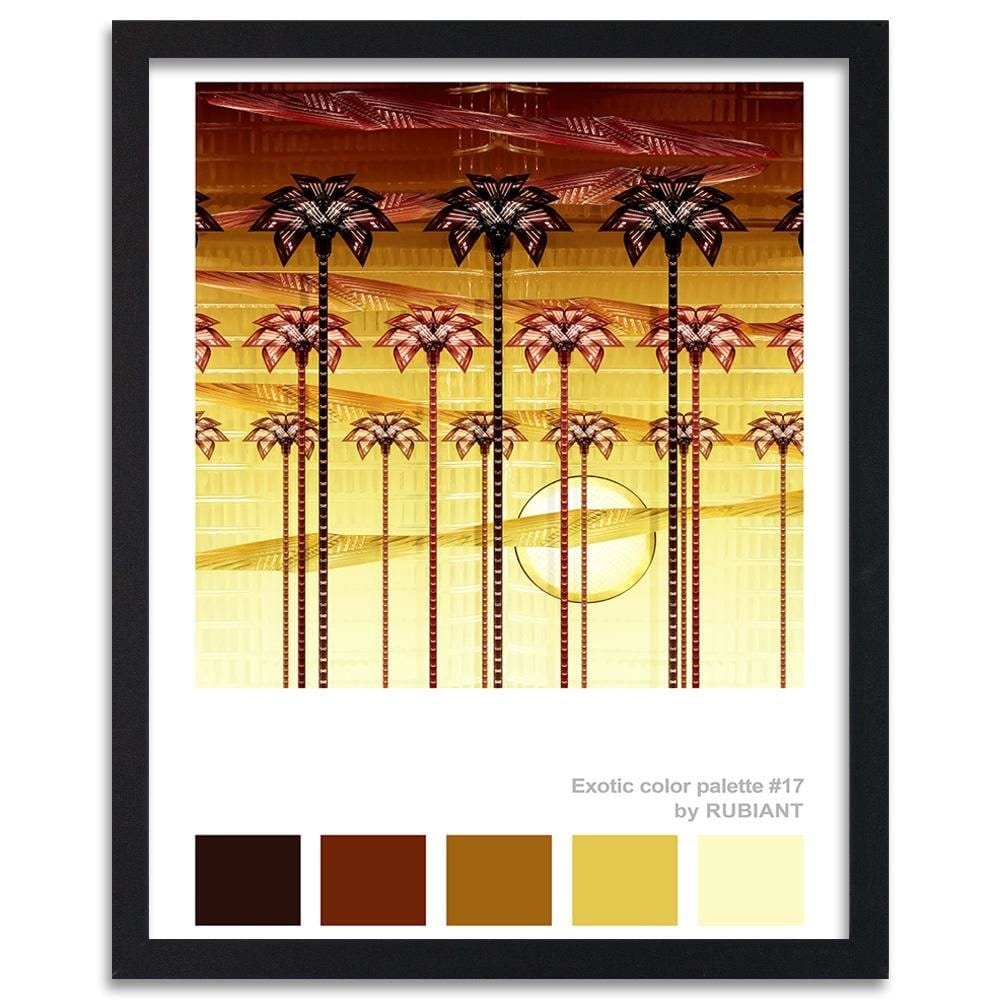 Glezna melnā rāmī - Sunset Orange Home Trends