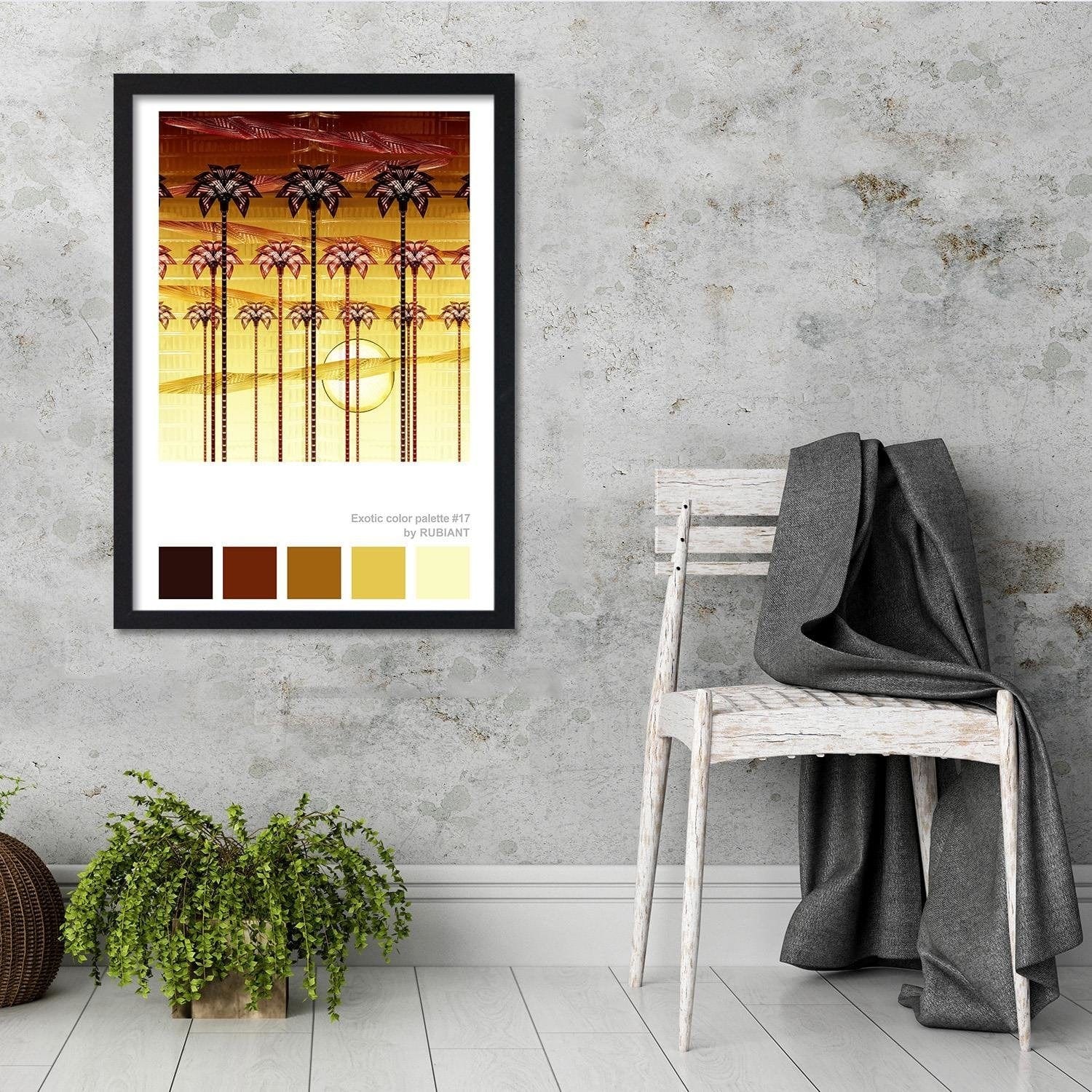 Glezna melnā rāmī - Sunset Orange Home Trends