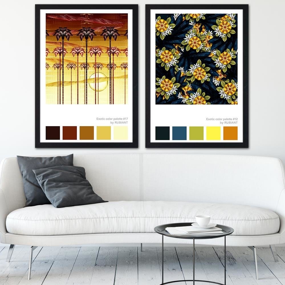 Glezna melnā rāmī - Sunset Orange Home Trends