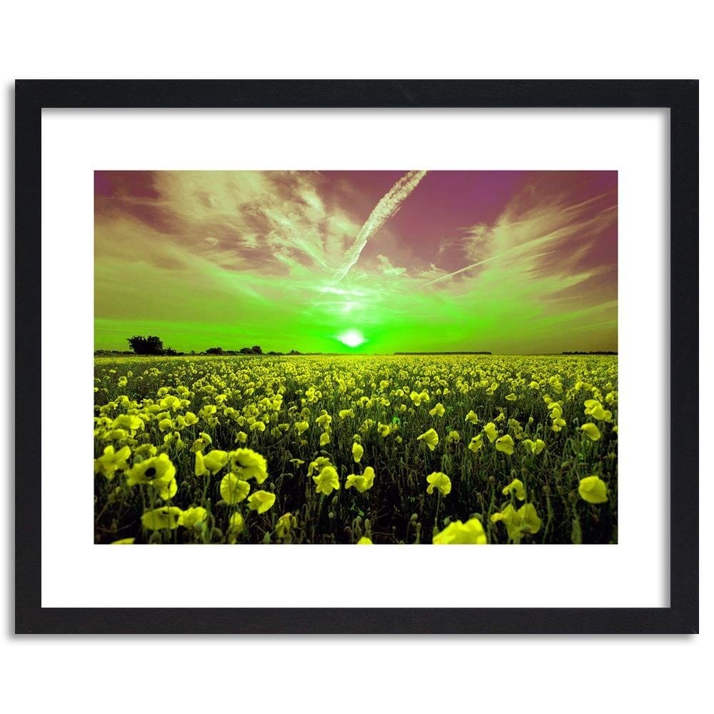 Glezna melnā rāmī - Sunset Over A Field Poppy 4 Home Trends