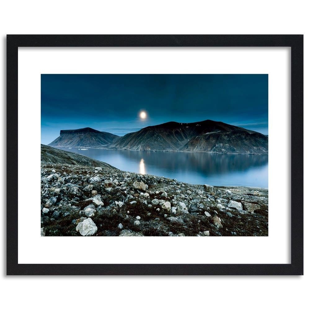 Glezna melnā rāmī - Sunset Over A Mountain Lake 3 Home Trends