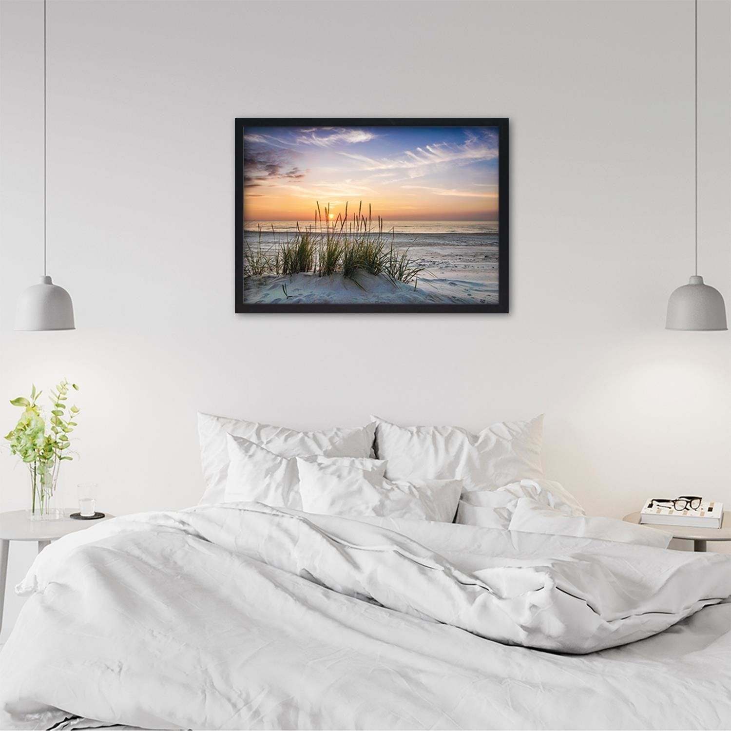 Glezna melnā rāmī - Sunset Over The Beach Home Trends