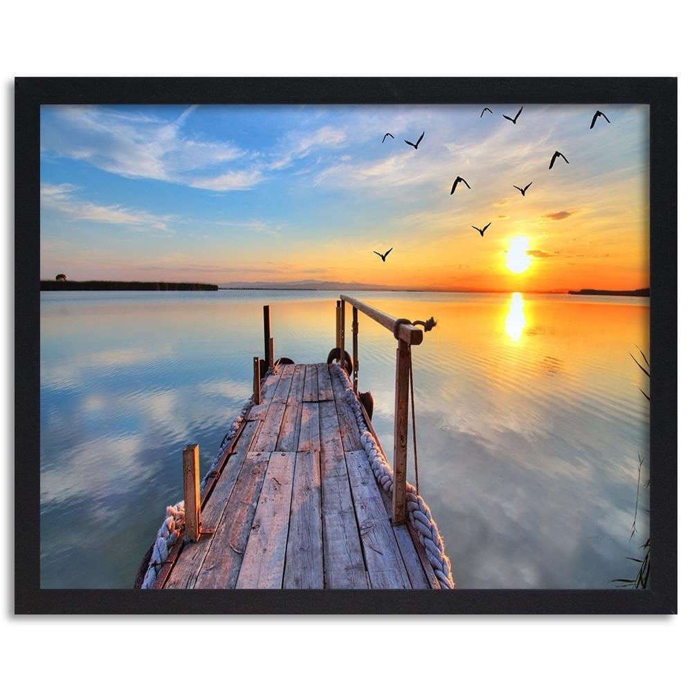 Glezna melnā rāmī - Sunset Over The Bridge 2 Home Trends