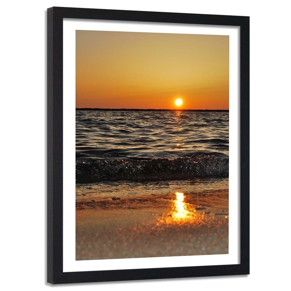 Glezna melnā rāmī - Sunset Over The Sea 2  Home Trends