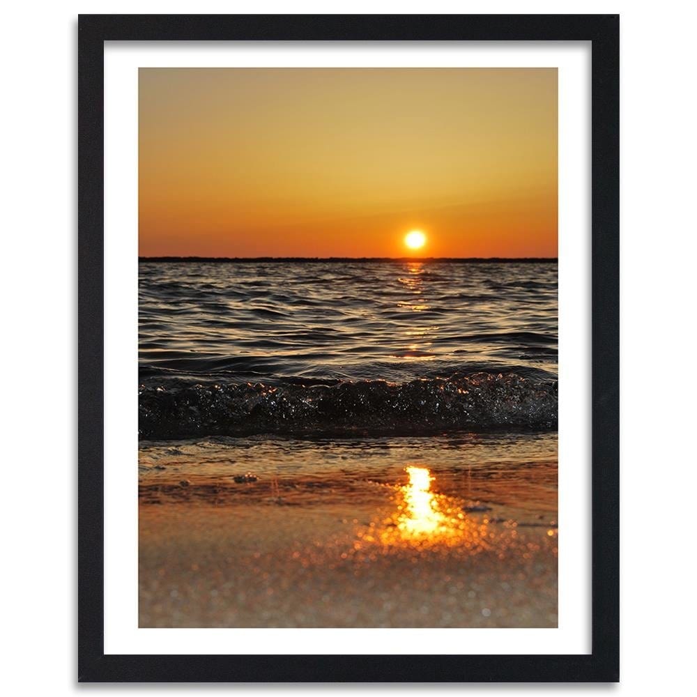 Glezna melnā rāmī - Sunset Over The Sea 2  Home Trends
