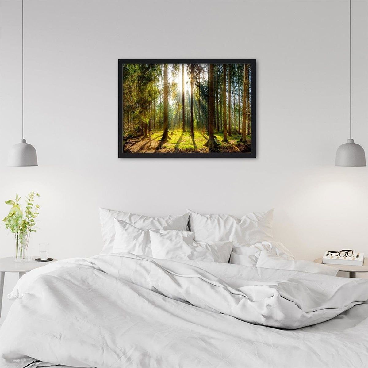 Glezna melnā rāmī - Sunshine Behind The Trees Home Trends