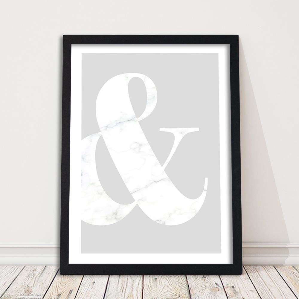 Glezna melnā rāmī - Symbol On A Gray Background Home Trends
