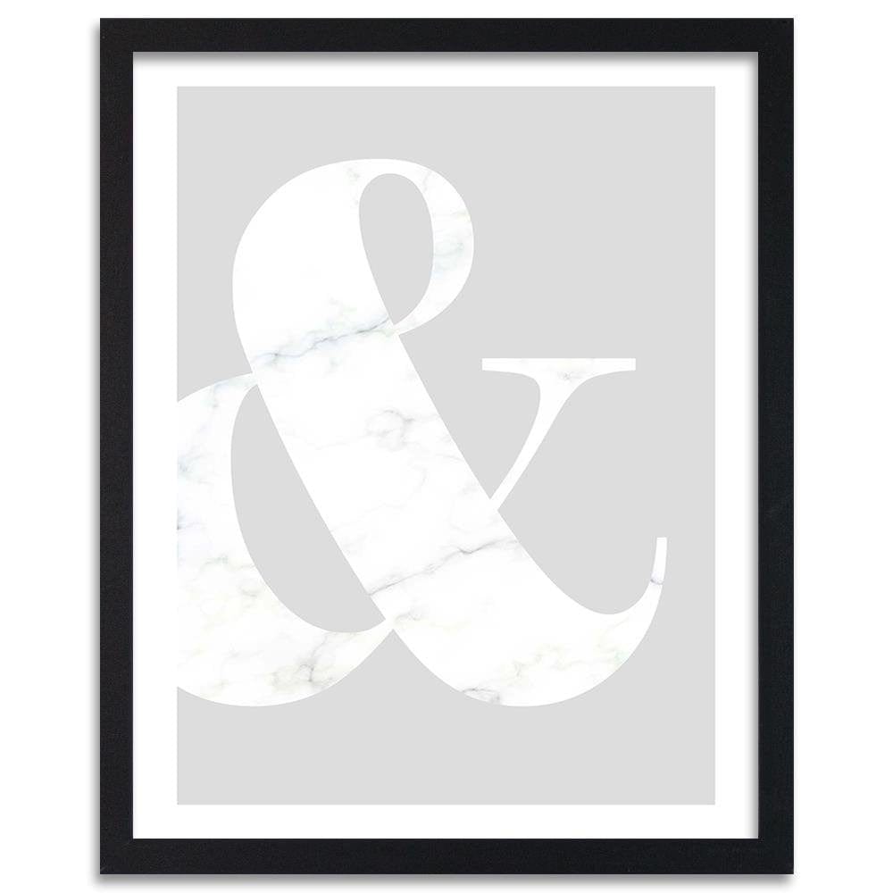 Glezna melnā rāmī - Symbol On A Gray Background Home Trends