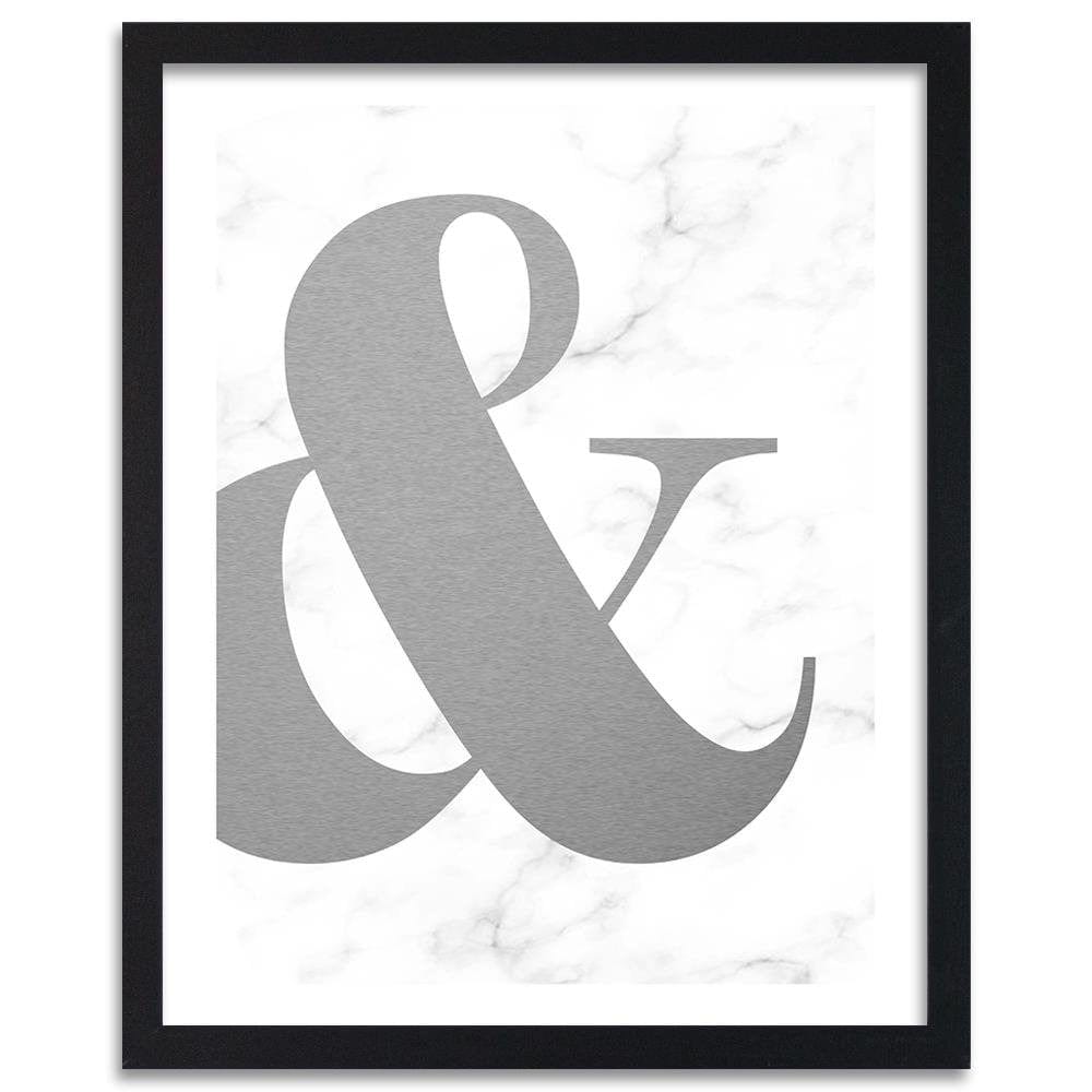 Glezna melnā rāmī - Symbol On A Marble Background Home Trends