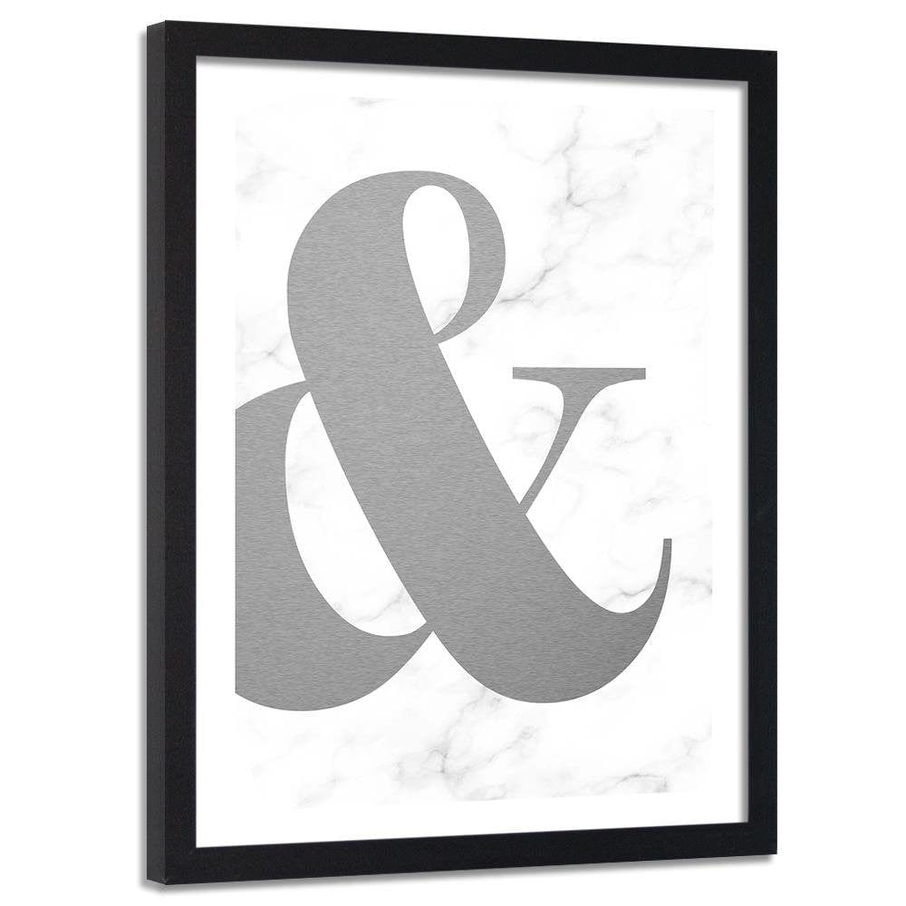 Glezna melnā rāmī - Symbol On A Marble Background Home Trends