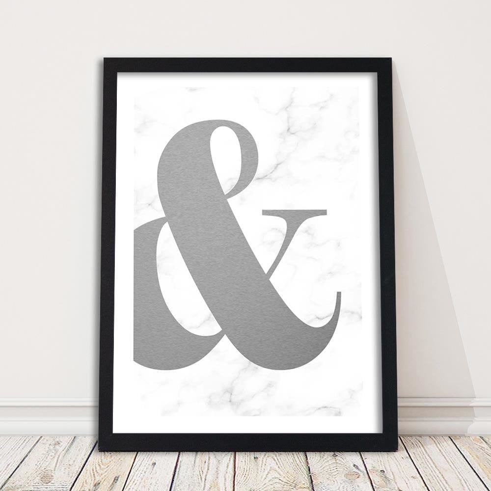 Glezna melnā rāmī - Symbol On A Marble Background Home Trends