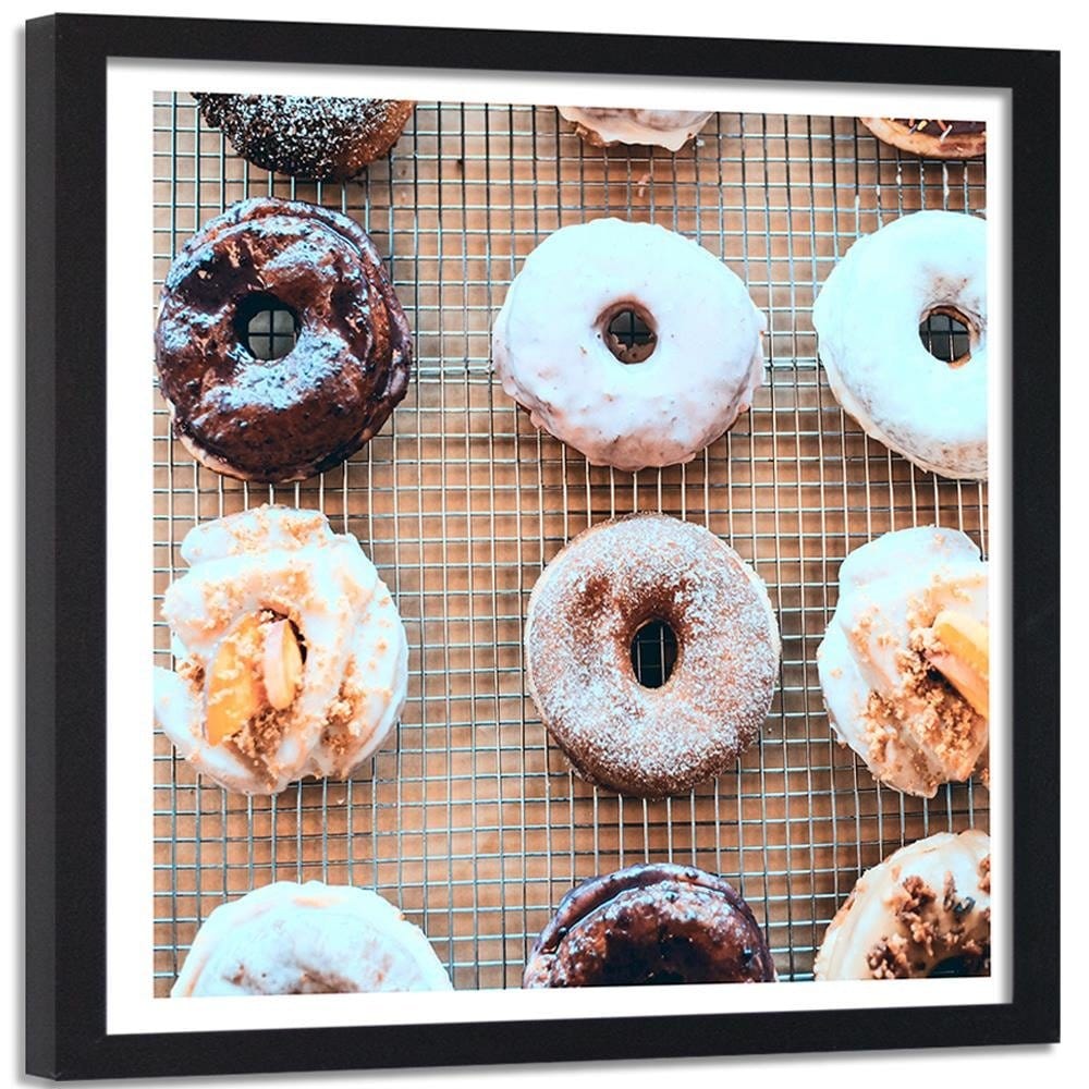 Glezna melnā rāmī - Tasty Donuts Home Trends