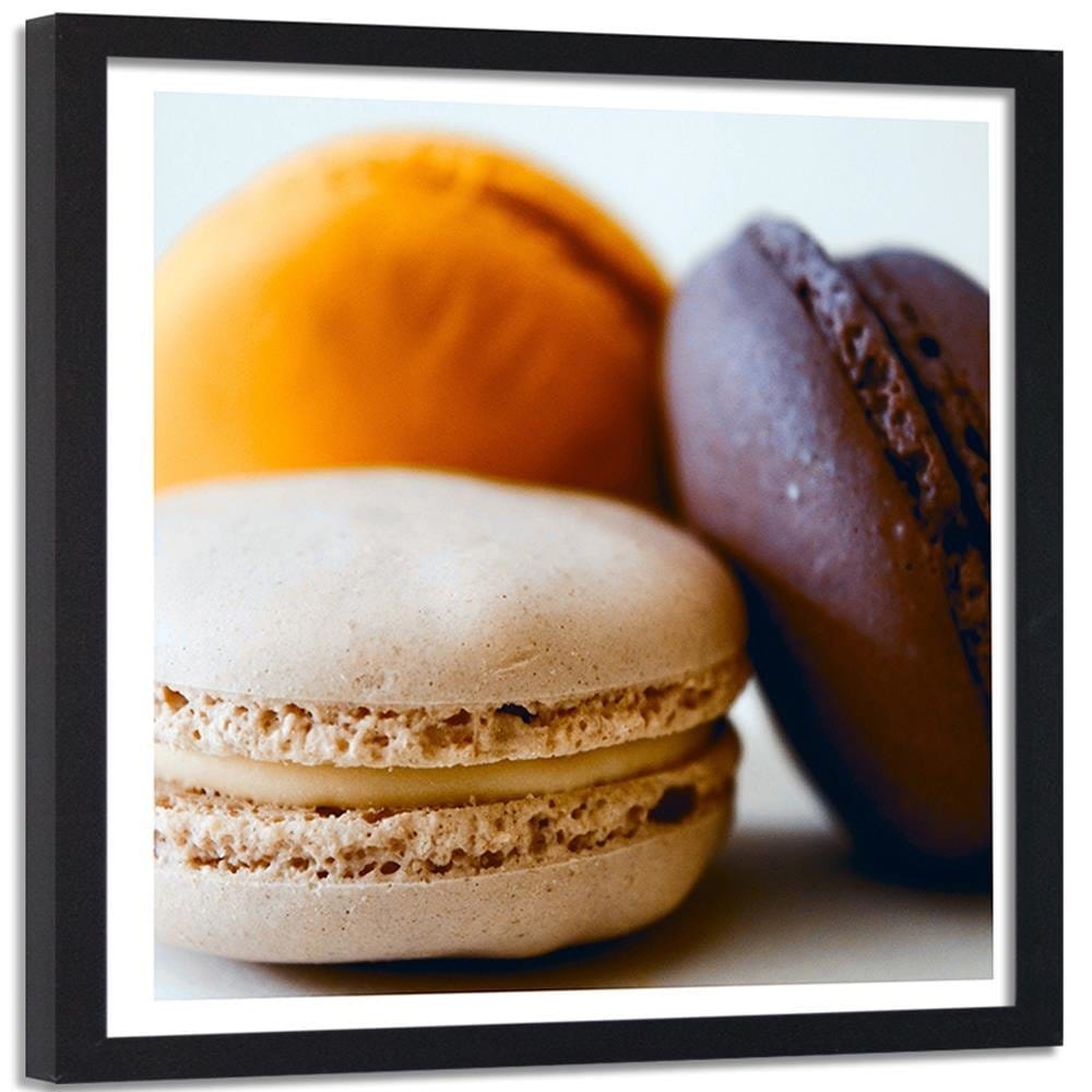 Glezna melnā rāmī - Tasty Macaroons 2 Home Trends
