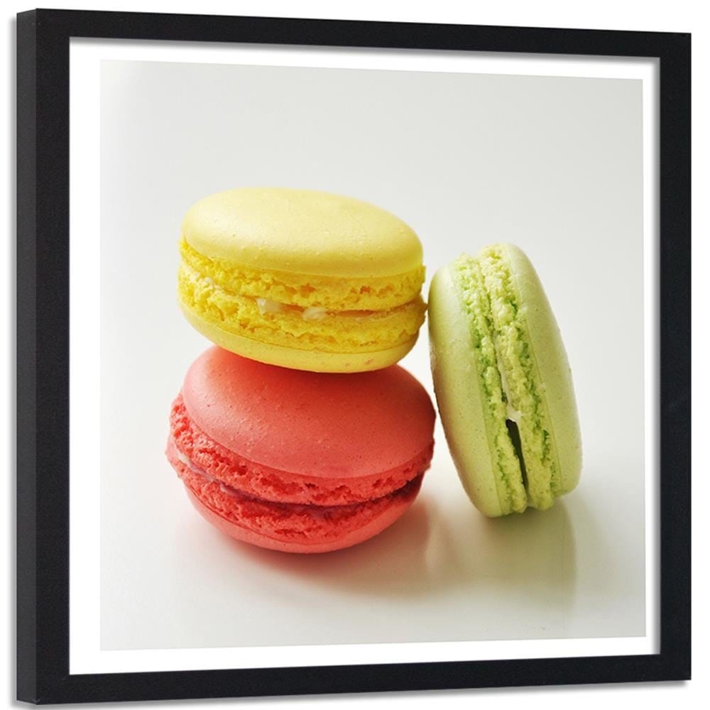 Glezna melnā rāmī - Tasty Macaroons Home Trends