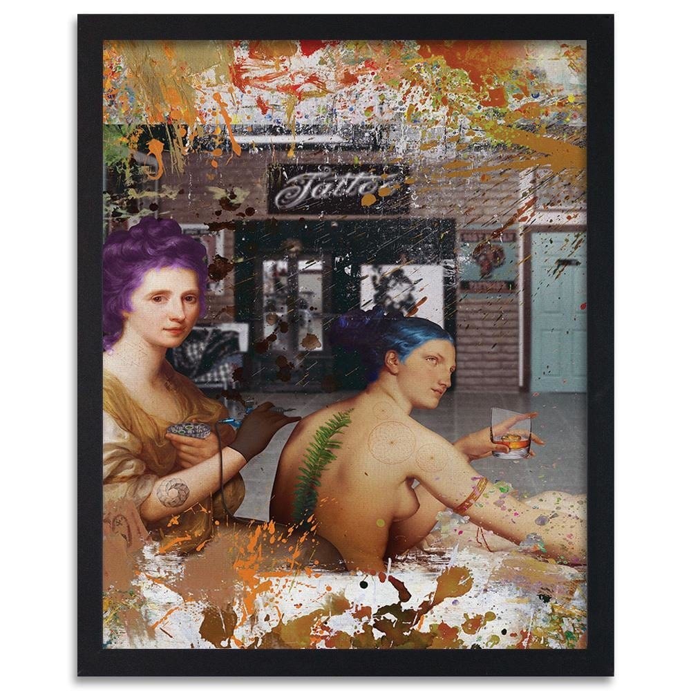 Glezna melnā rāmī - Tattoo Women Home Trends
