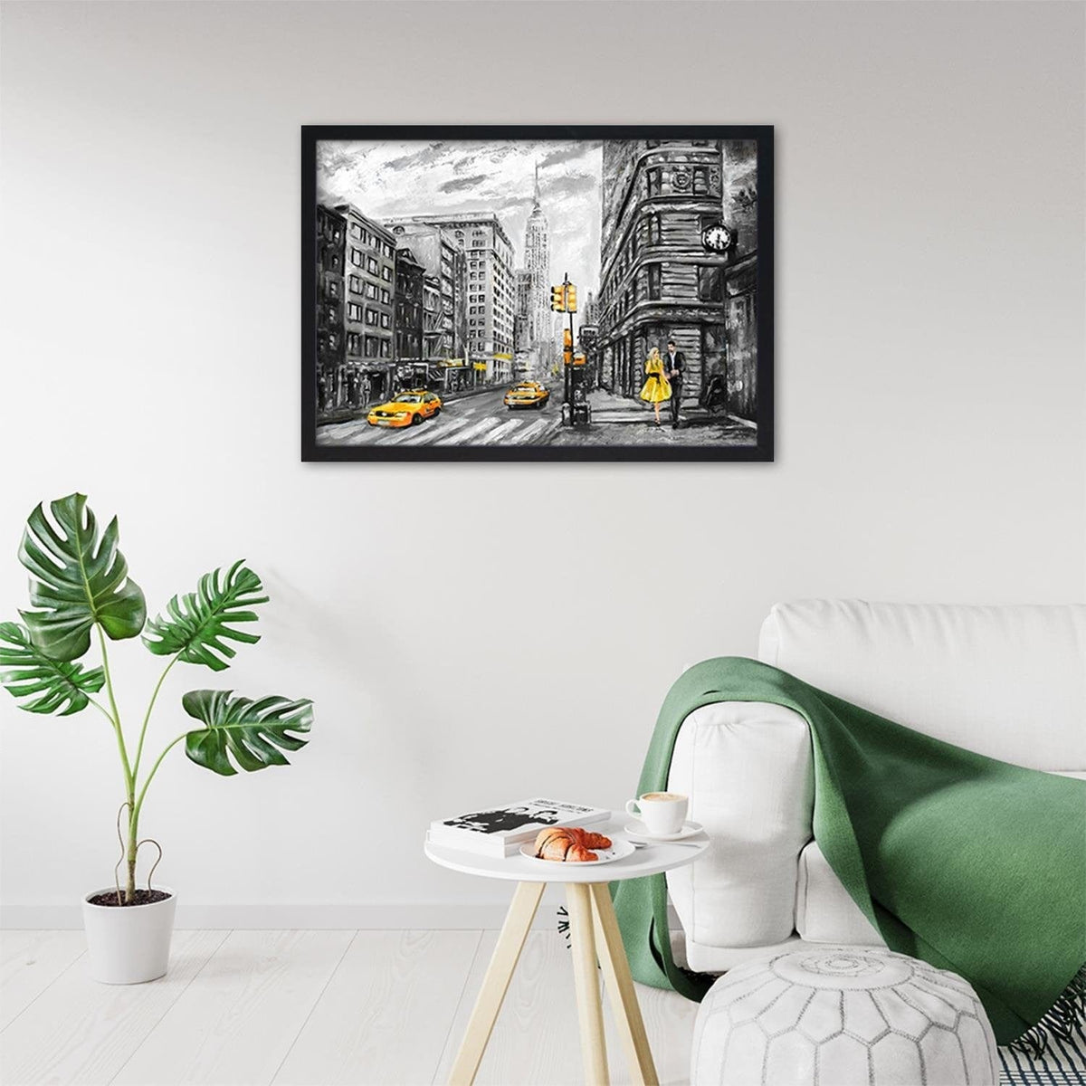 Glezna melnā rāmī - Taxi In The City Home Trends