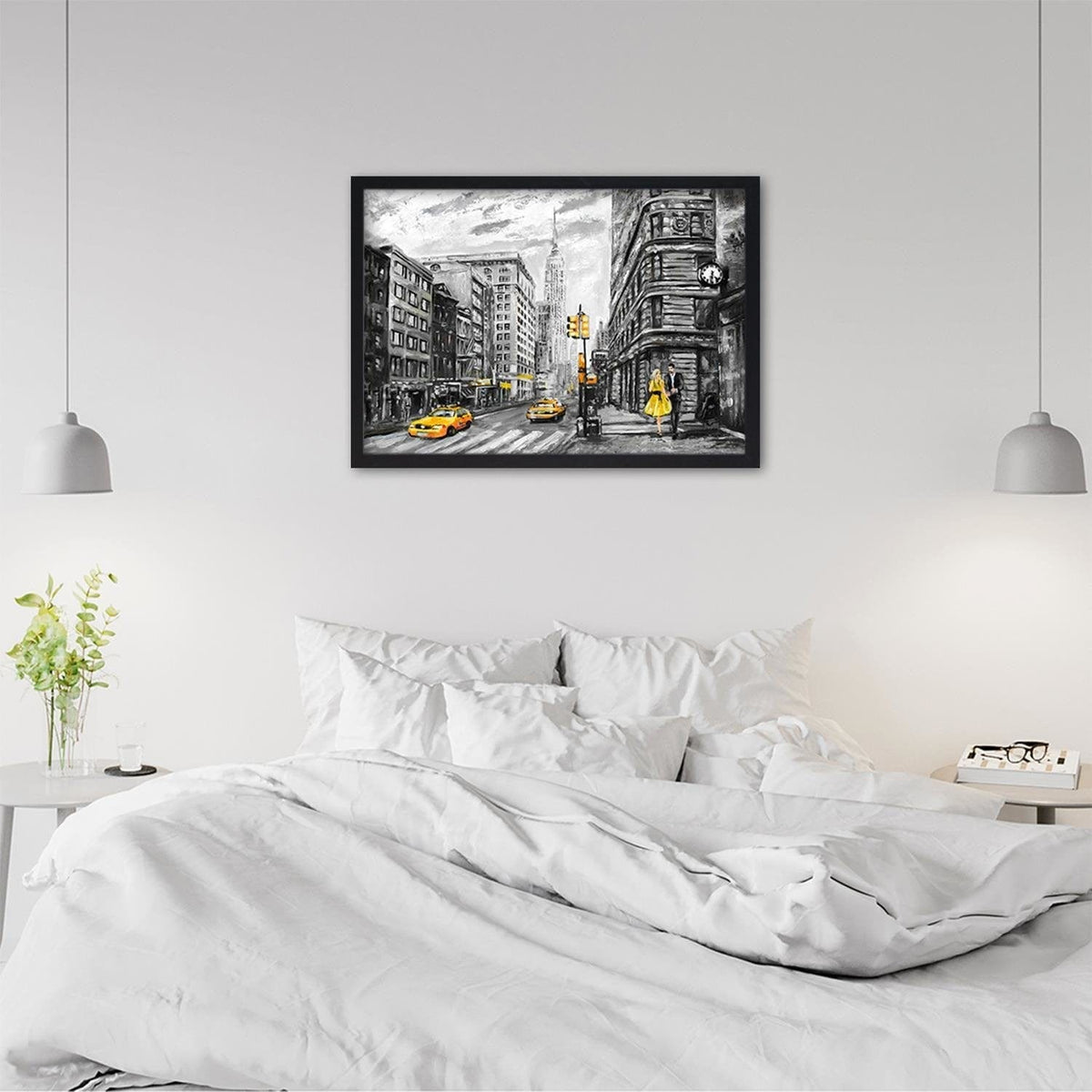 Glezna melnā rāmī - Taxi In The City Home Trends