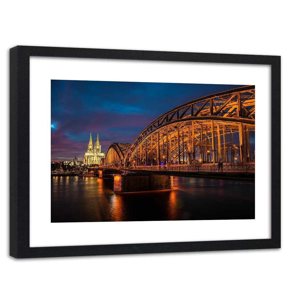 Glezna melnā rāmī - The Bridge And The Cathedral In Cologne Home Trends