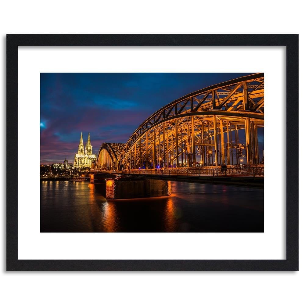 Glezna melnā rāmī - The Bridge And The Cathedral In Cologne Home Trends