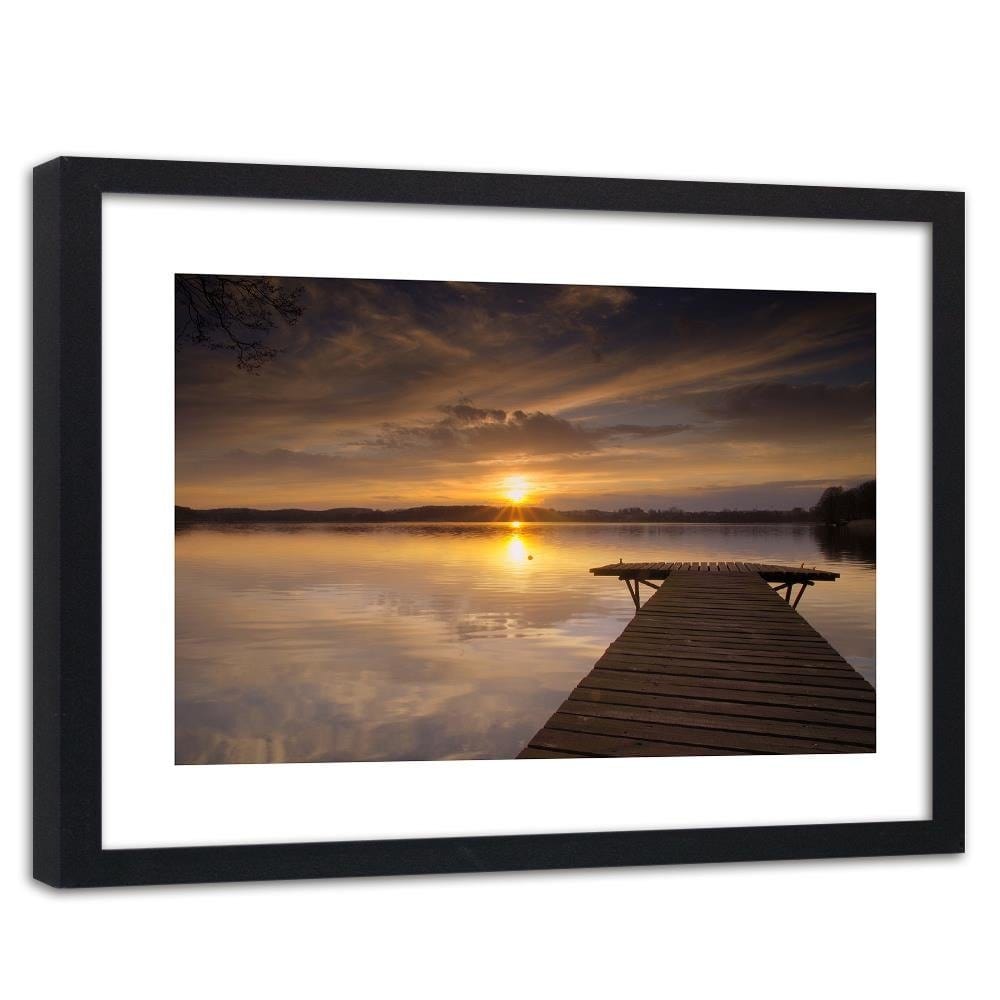 Glezna melnā rāmī - The Bridge On The Lake Home Trends