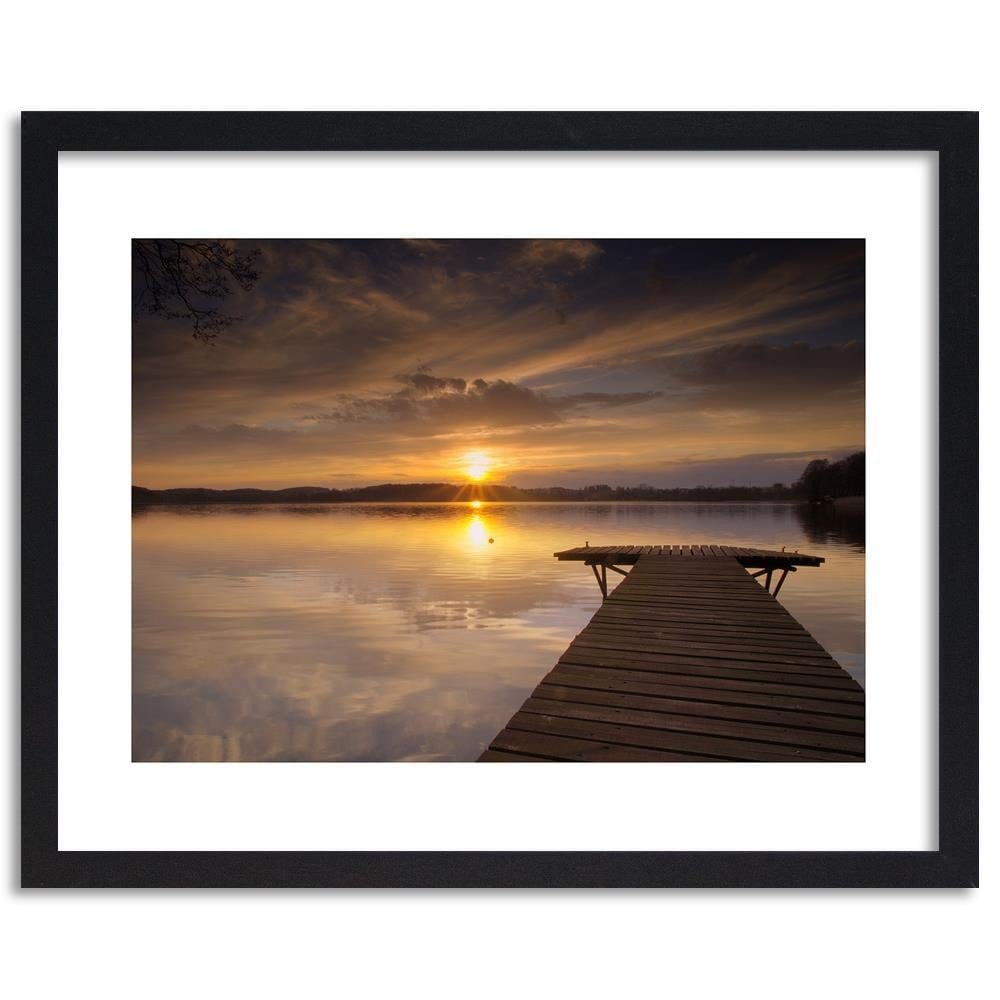 Glezna melnā rāmī - The Bridge On The Lake Home Trends