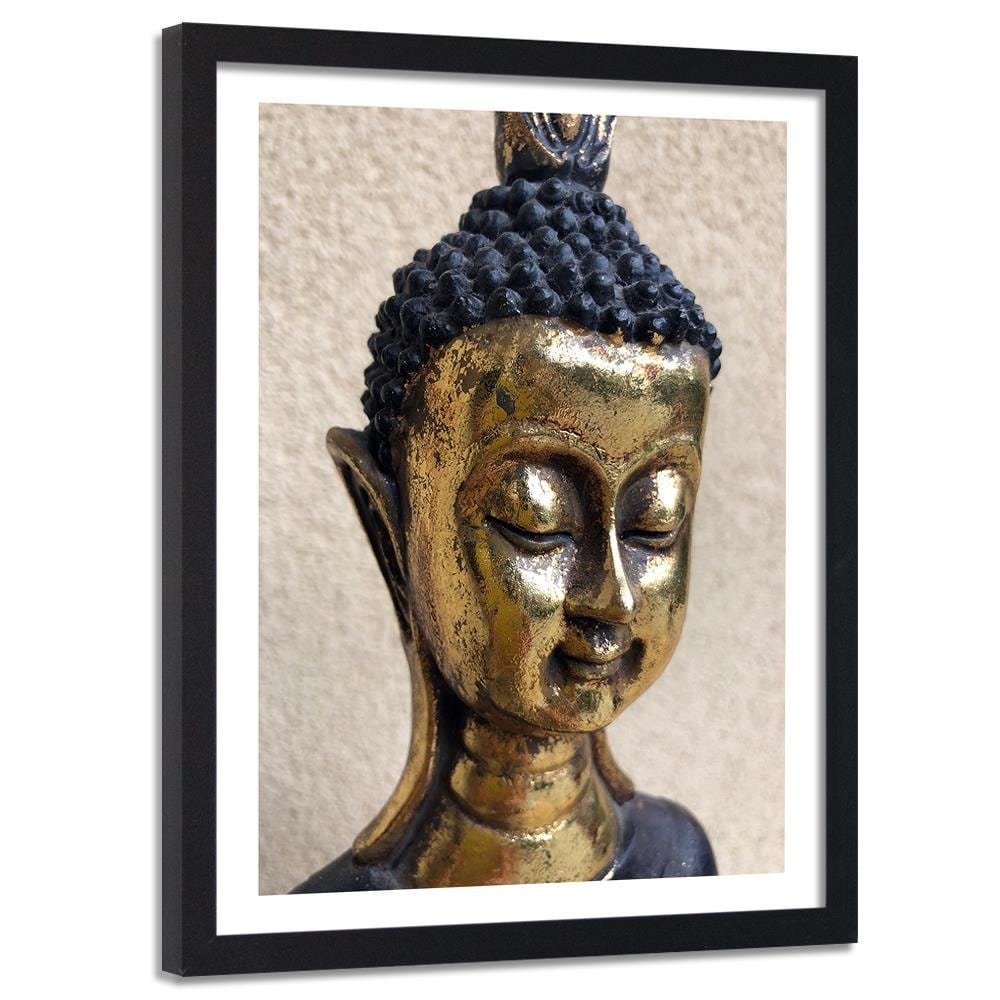 Glezna melnā rāmī - The Face Of The Golden Buddha Home Trends