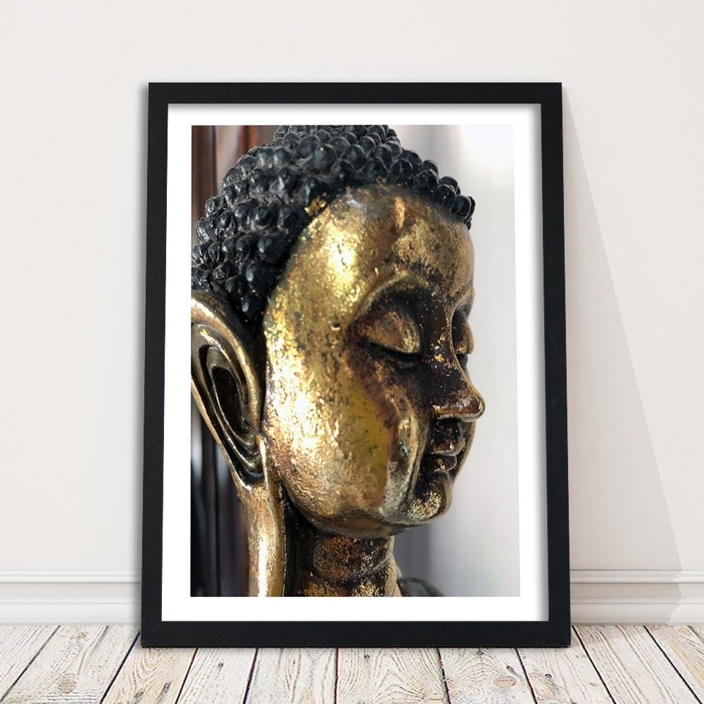 Glezna melnā rāmī - The Face Of The Golden Buddha Home Trends