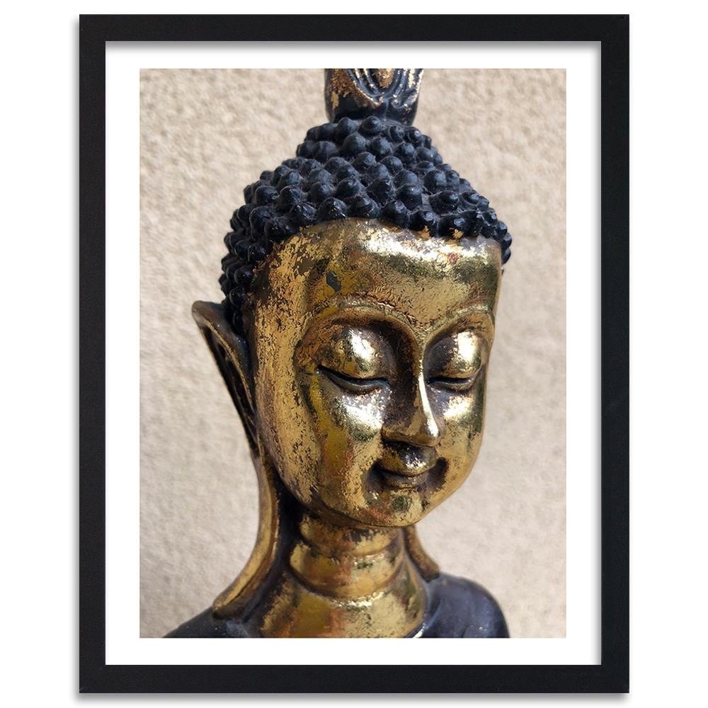 Glezna melnā rāmī - The Face Of The Golden Buddha Home Trends