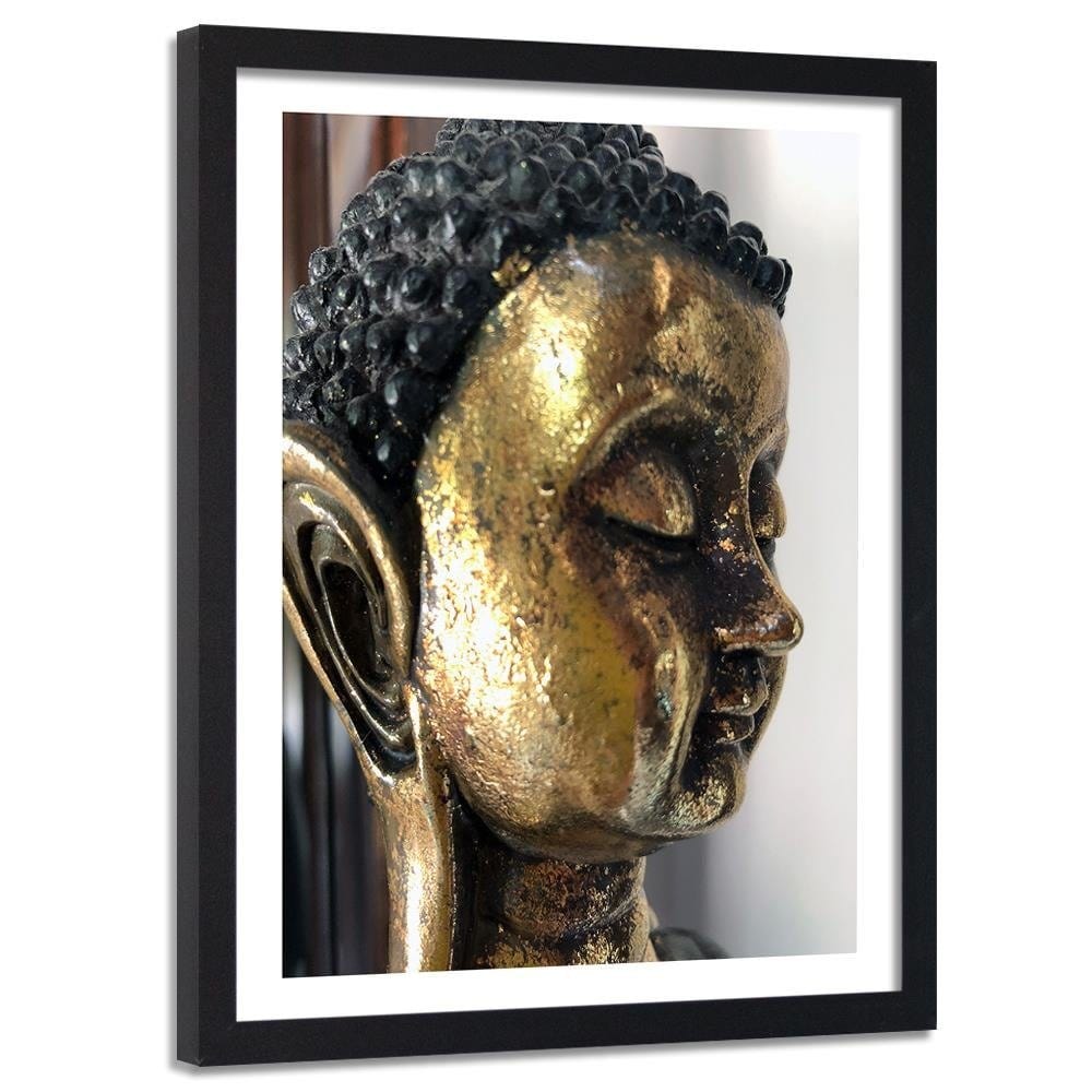 Glezna melnā rāmī - The Face Of The Golden Buddha Home Trends