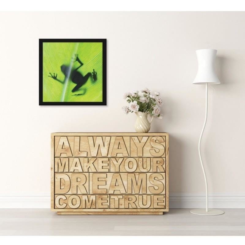 Glezna melnā rāmī - The frog on the green leaf Home Trends