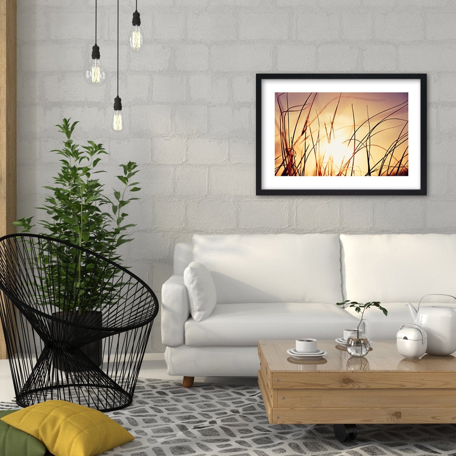 Glezna melnā rāmī - The Grass In The Sunshine Home Trends