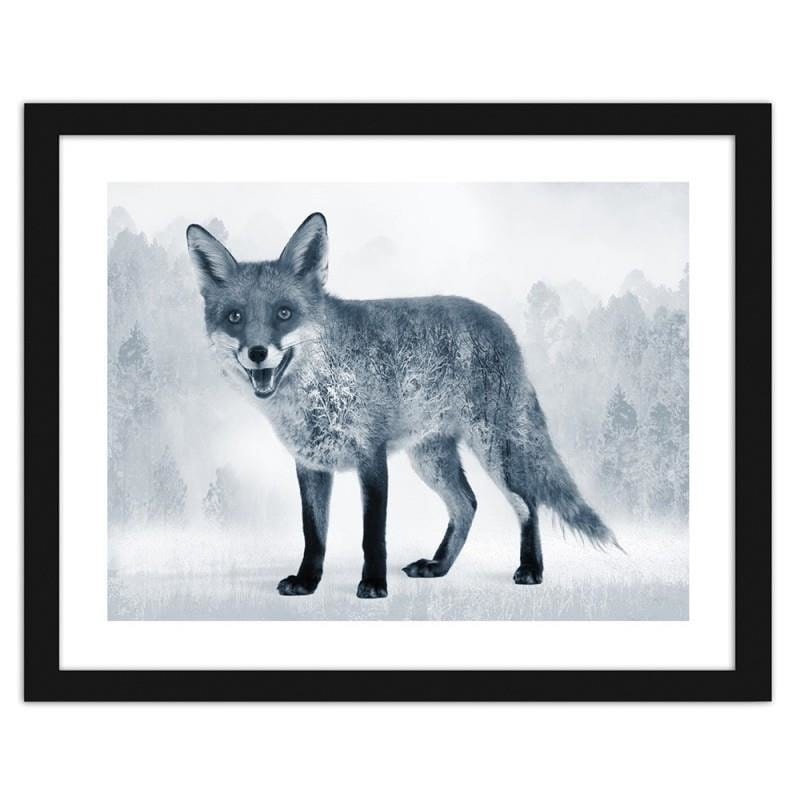 Glezna melnā rāmī - The grey fox Home Trends