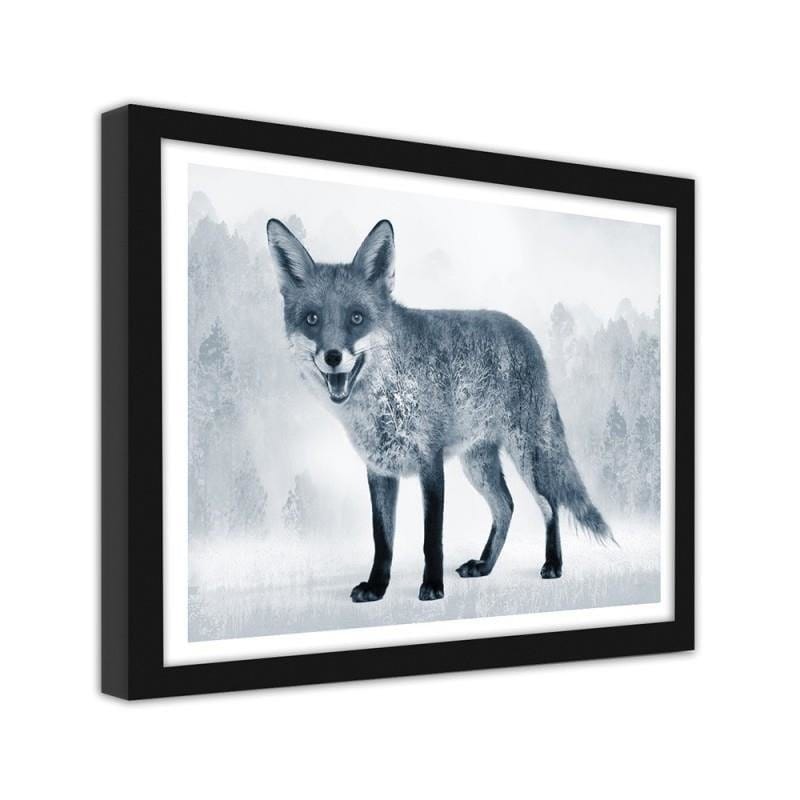 Glezna melnā rāmī - The grey fox Home Trends