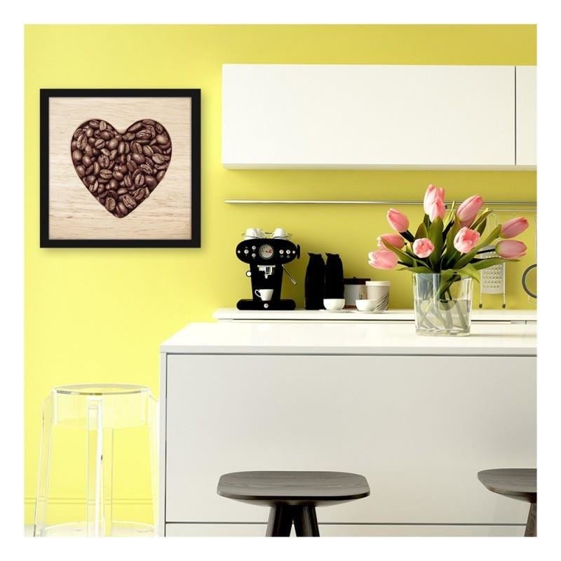 Glezna melnā rāmī - The heart of coffee beans Home Trends