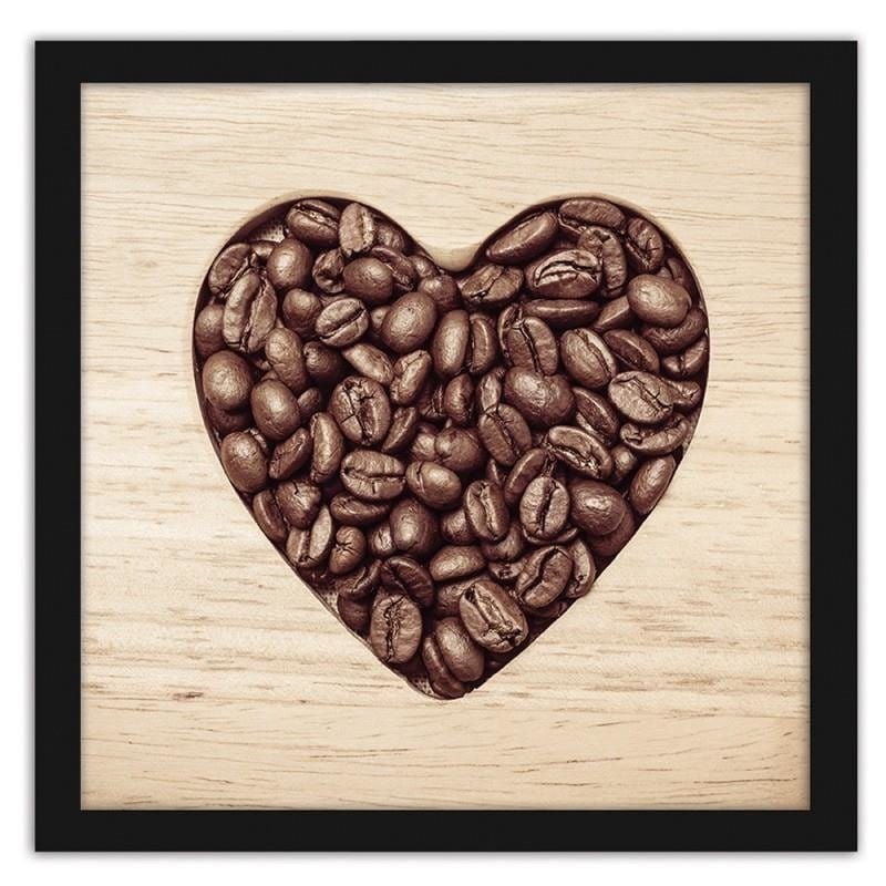 Glezna melnā rāmī - The heart of coffee beans Home Trends