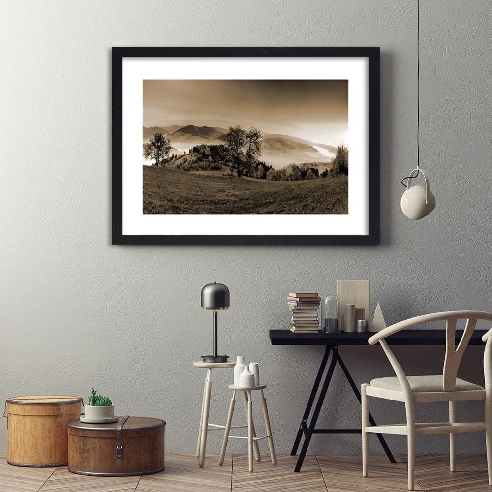 Glezna melnā rāmī - The Hills Of Autumn Trees 1 Home Trends