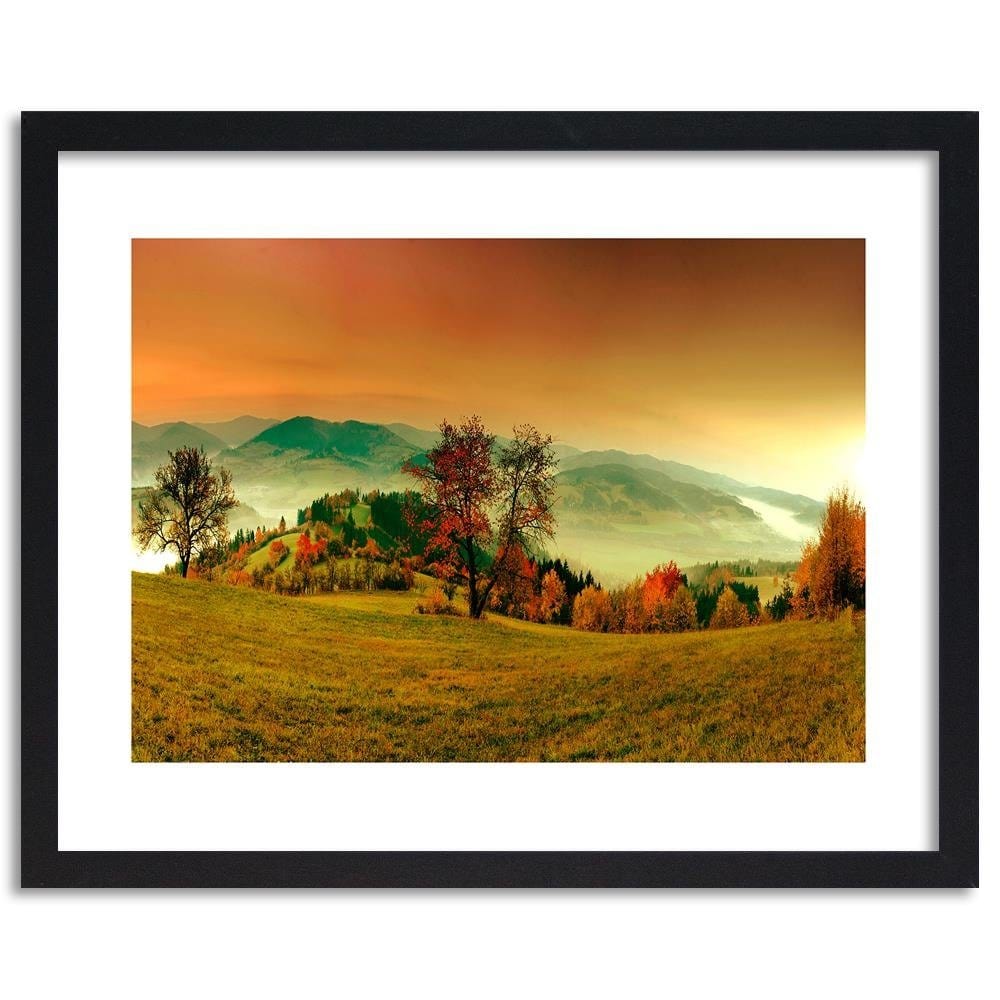 Glezna melnā rāmī - The Hills Of Autumn Trees 3 Home Trends