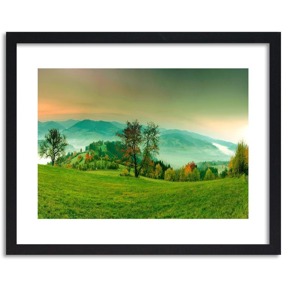 Glezna melnā rāmī - The Hills Of Autumn Trees 4 Home Trends