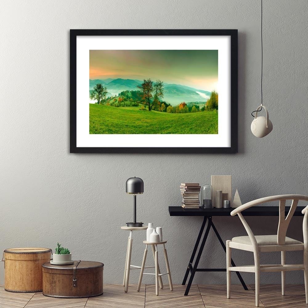 Glezna melnā rāmī - The Hills Of Autumn Trees 4 Home Trends