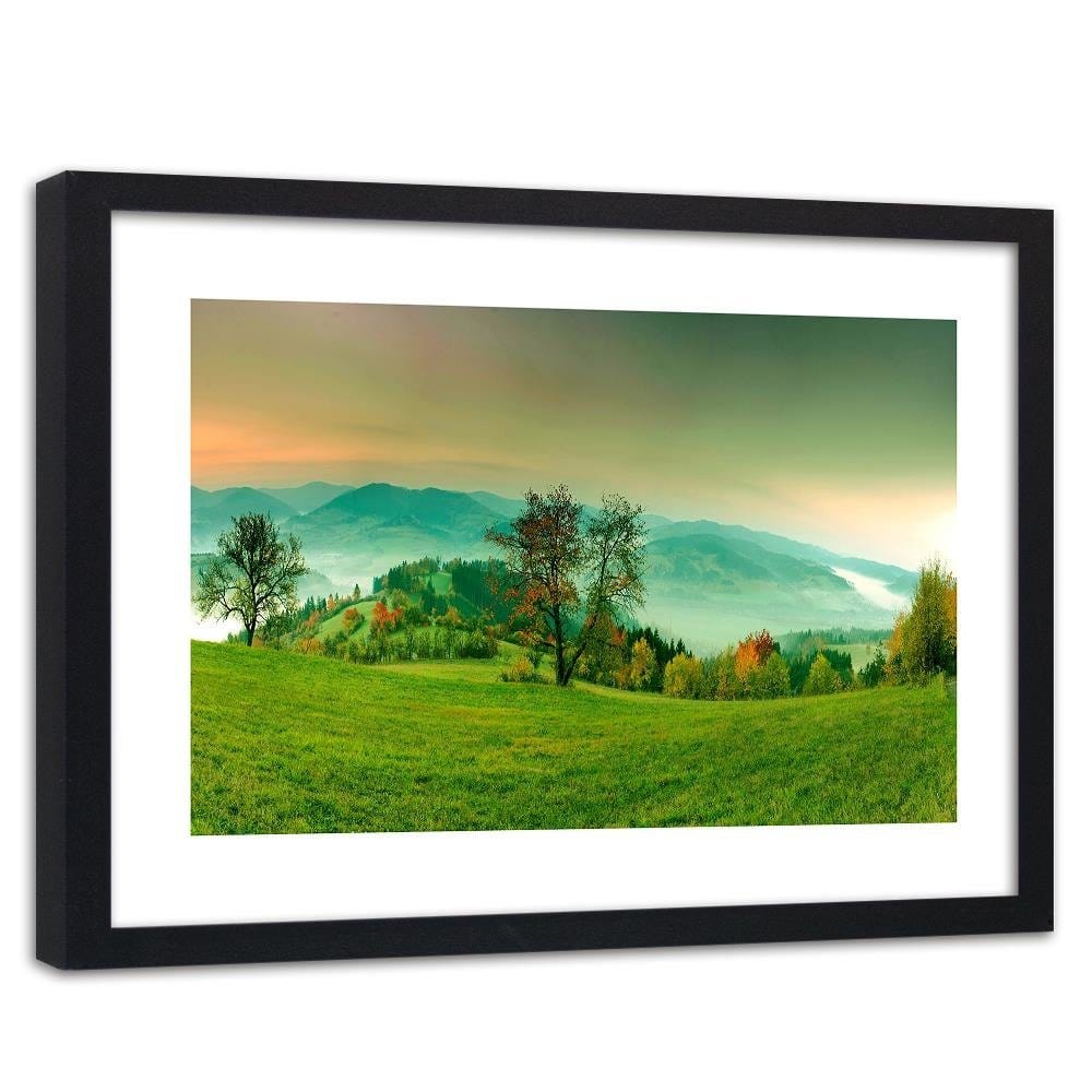 Glezna melnā rāmī - The Hills Of Autumn Trees 4 Home Trends