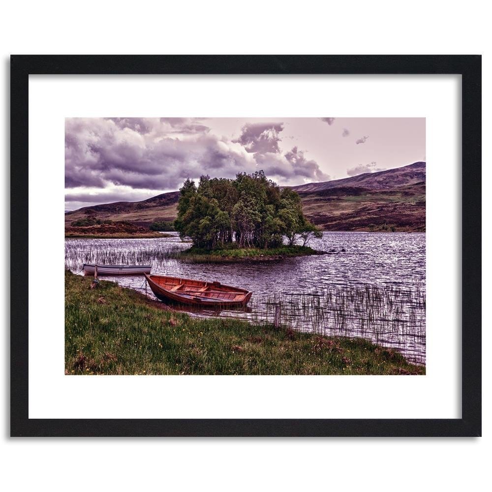 Glezna melnā rāmī - The Island On The Lake 4 Home Trends
