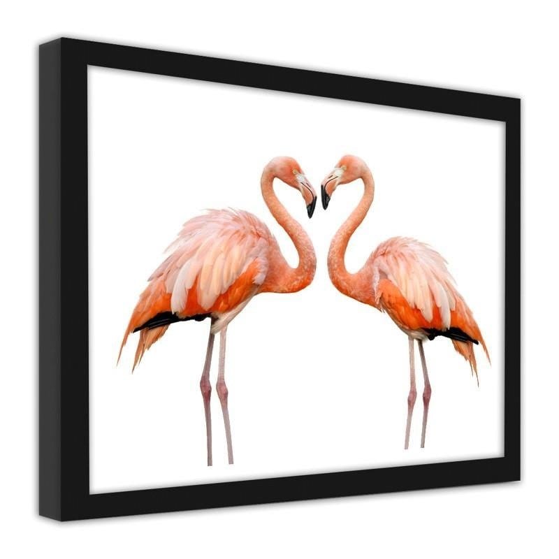 Glezna melnā rāmī - The love of two flamingos Home Trends