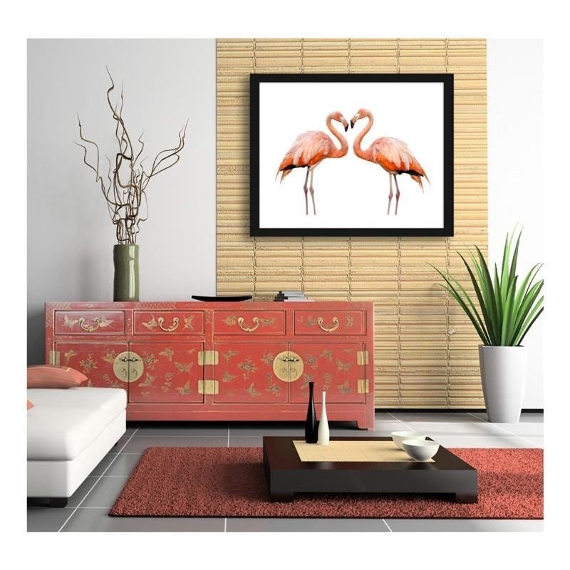 Glezna melnā rāmī - The love of two flamingos Home Trends