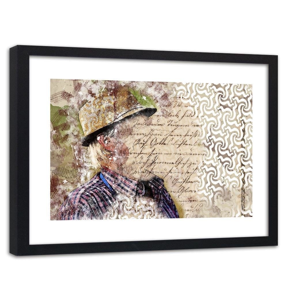 Glezna melnā rāmī - The Man In The Hat Abstraction Home Trends