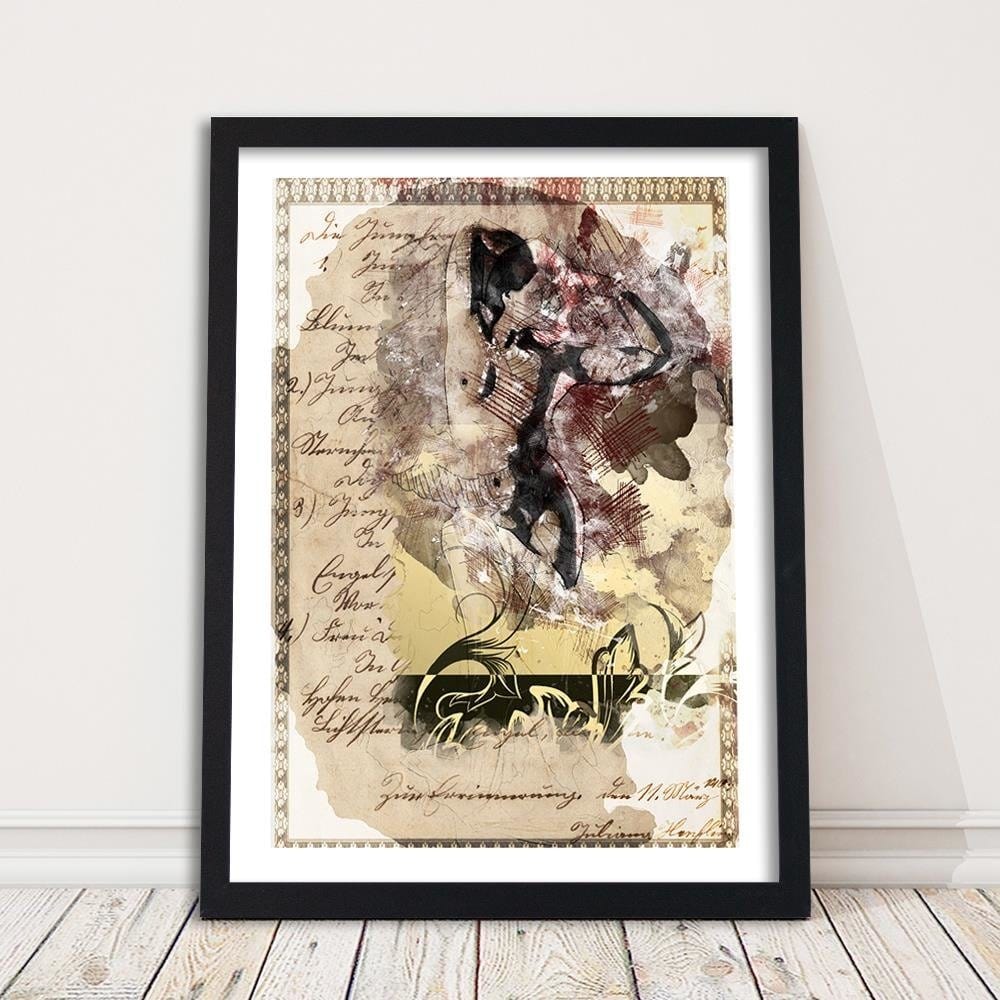 Glezna melnā rāmī - The Naked Body Of A Woman Abstraction Home Trends