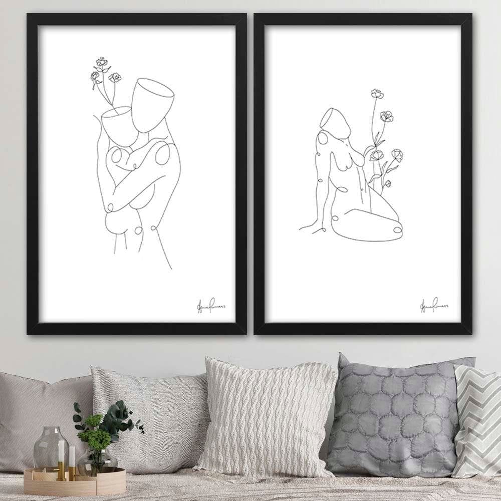 Glezna melnā rāmī - The Posing Woman Home Trends